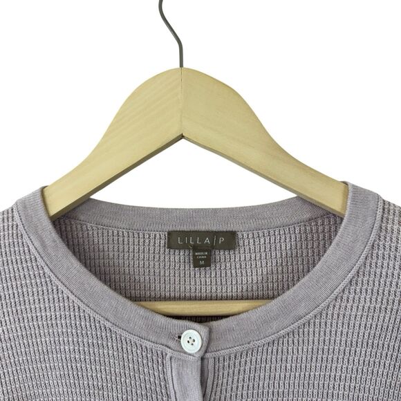 Lilla P Medium Sweater Top Pullover Long Sleeve Pale Purple Cotton Modal Womens - Picture 6 of 12